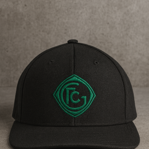 Schwarze Cap mit grünem Logo FCG Snapback